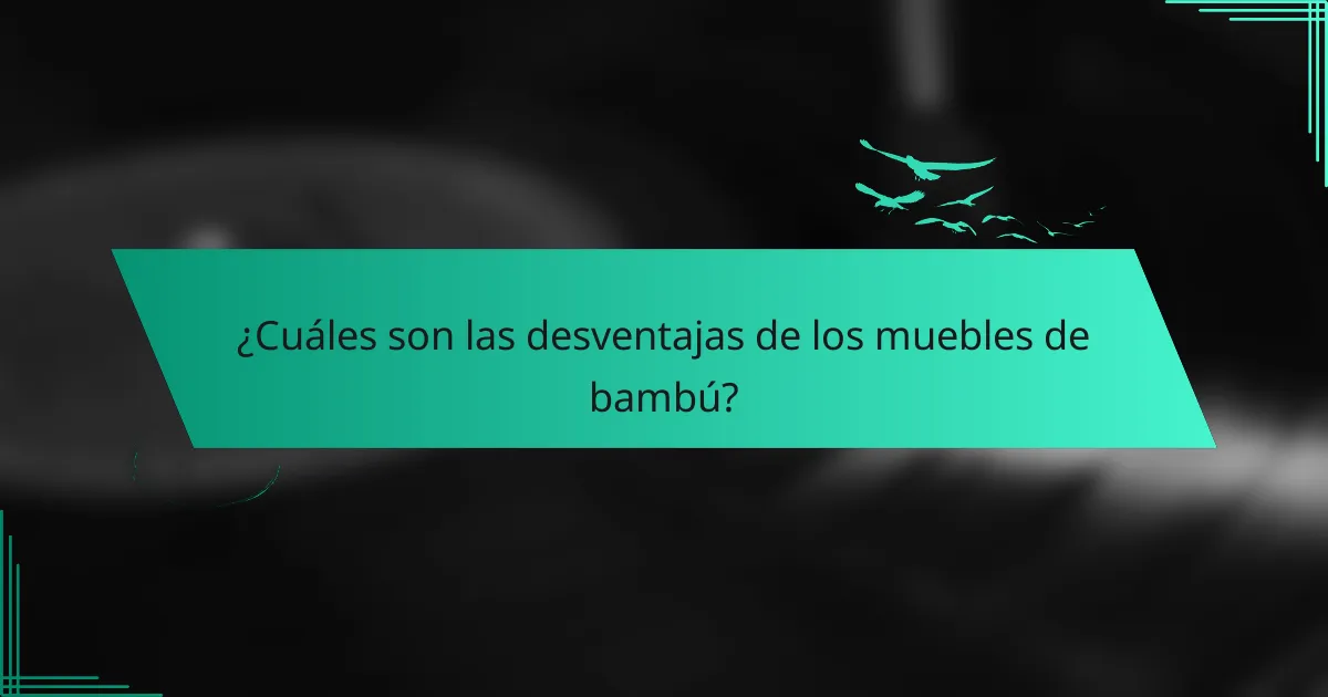 ¿Cuáles son las desventajas de los muebles de bambú?