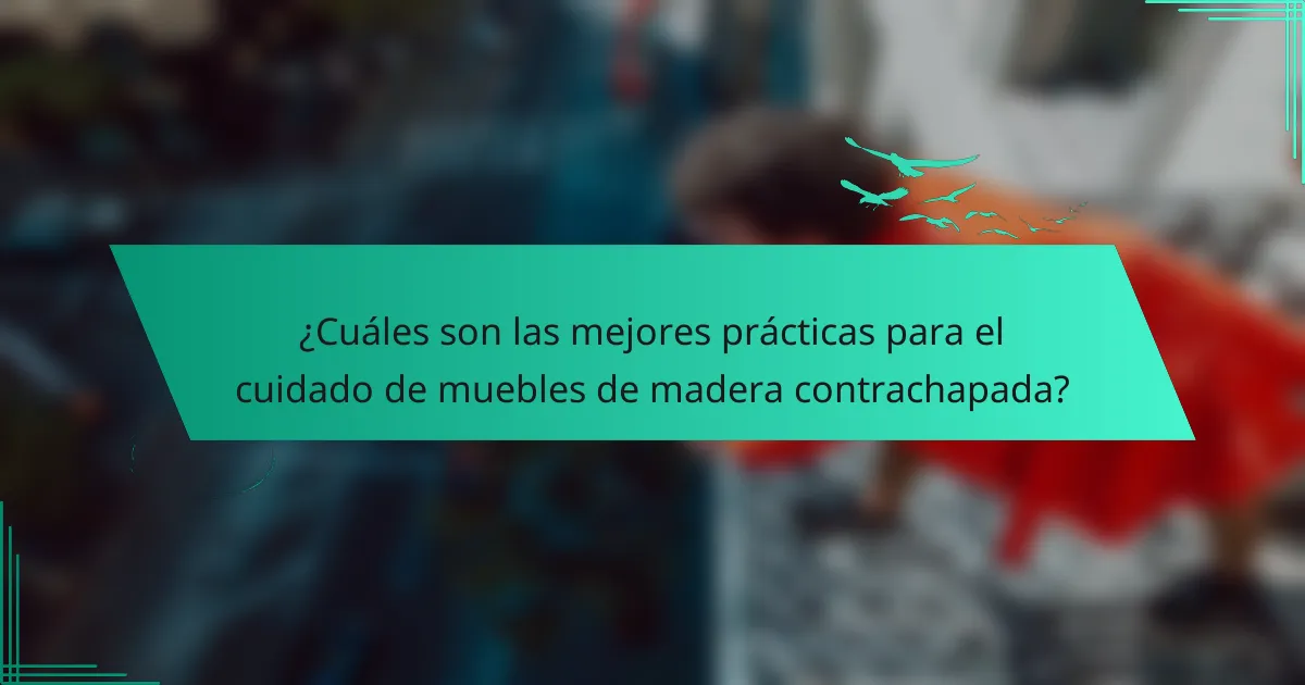 ¿Cuáles son las mejores prácticas para el cuidado de muebles de madera contrachapada?