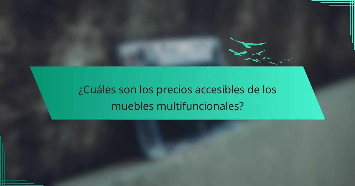 ¿Cuáles son los precios accesibles de los muebles multifuncionales?