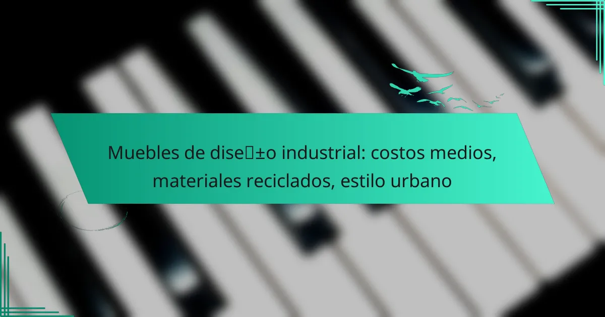 Muebles de diseño industrial: costos medios, materiales reciclados, estilo urbano