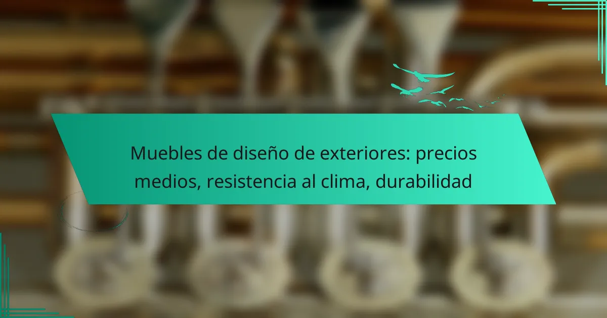 Muebles de diseño de exteriores: precios medios, resistencia al clima, durabilidad