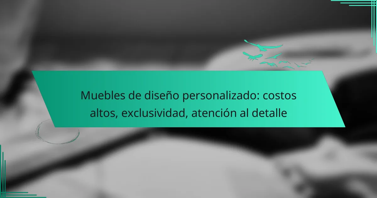 Muebles de diseño personalizado: costos altos, exclusividad, atención al detalle