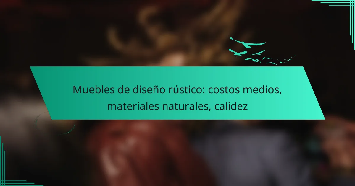 Muebles de diseño rústico: costos medios, materiales naturales, calidez