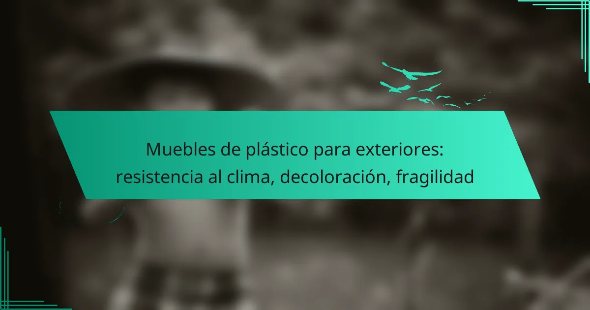 Muebles de plástico para exteriores: resistencia al clima, decoloración, fragilidad
