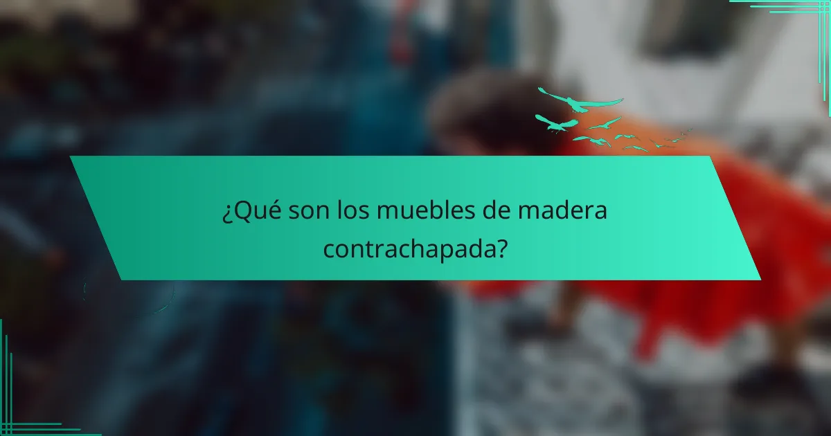 ¿Qué son los muebles de madera contrachapada?