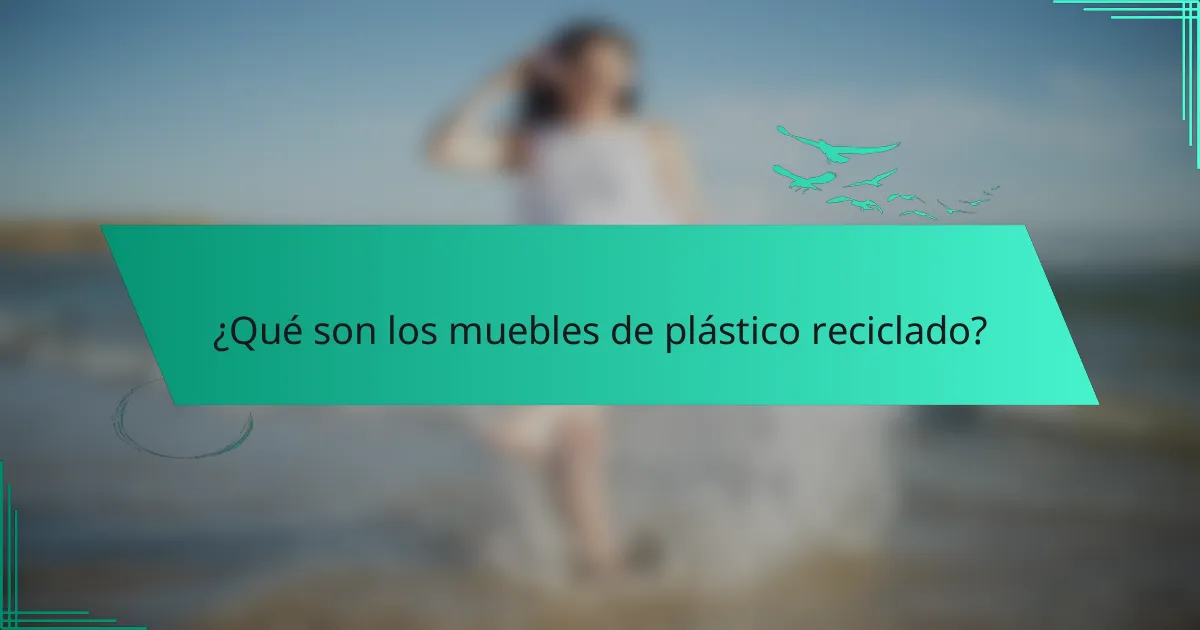 ¿Qué son los muebles de plástico reciclado?