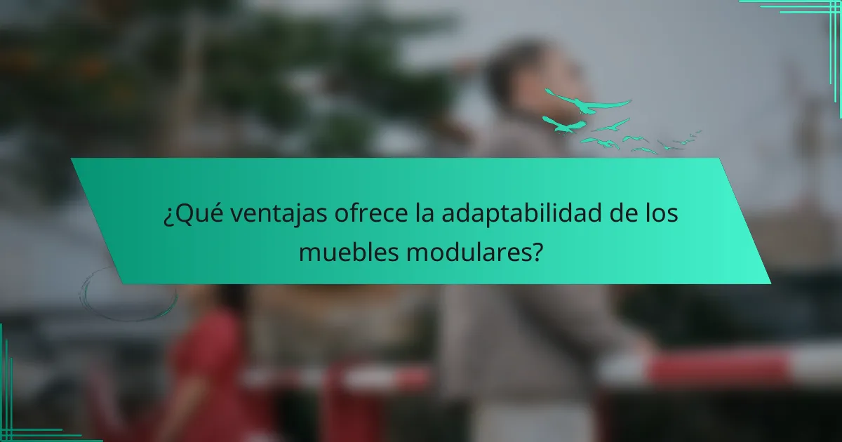¿Qué ventajas ofrece la adaptabilidad de los muebles modulares?